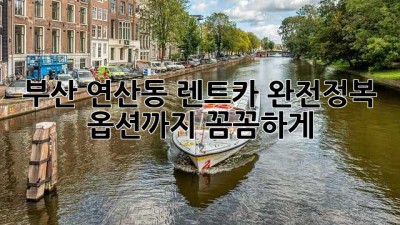 부산 연산동 렌트카 완전정복! 🚗💨 옵션까지 꼼꼼하게!