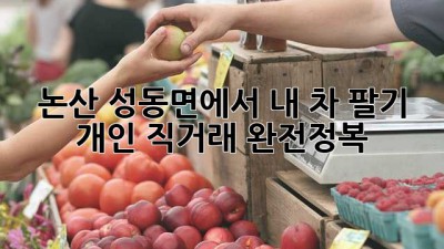 논산 성동면에서 내 차 팔기 🚗💨: 개인 직거래 완전정복!